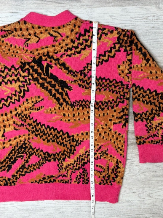 FARM Rio Croco Knit Cardigan Women’s Size XS Oversized Fit - Picture 10 of 15